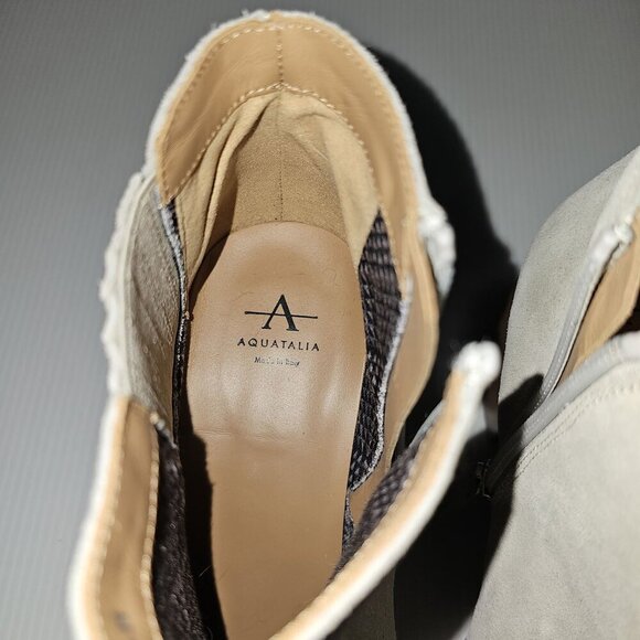 Aquatalia Charlotte Ankle Boot Womens 8.5 Grey Suede Waterproof Chelsea Heel NEW - Picture 10 of 14